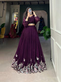 Stylist Georgette Sequins And Thread Embroidery Worked Lehenga Set