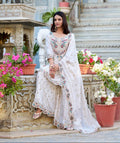 Ethereal Elegance White Embroidered Sharara Suit with Dupatta