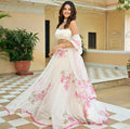 Premium Pure Satin Silk Floral Designer Lehenga Choli Set -Fully Stiched Blouse