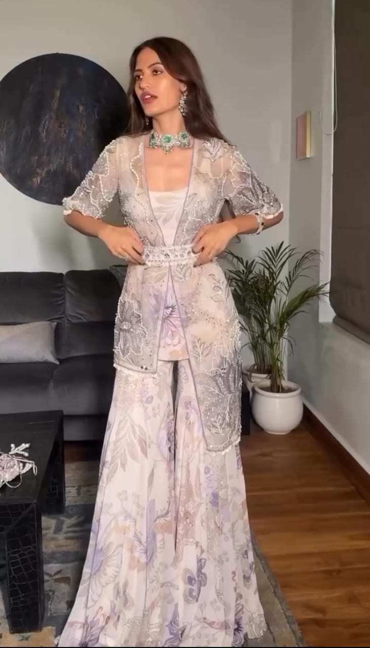 Premium Printed Sharara Co-Ord Set | Party Wear Ethnic Outfit