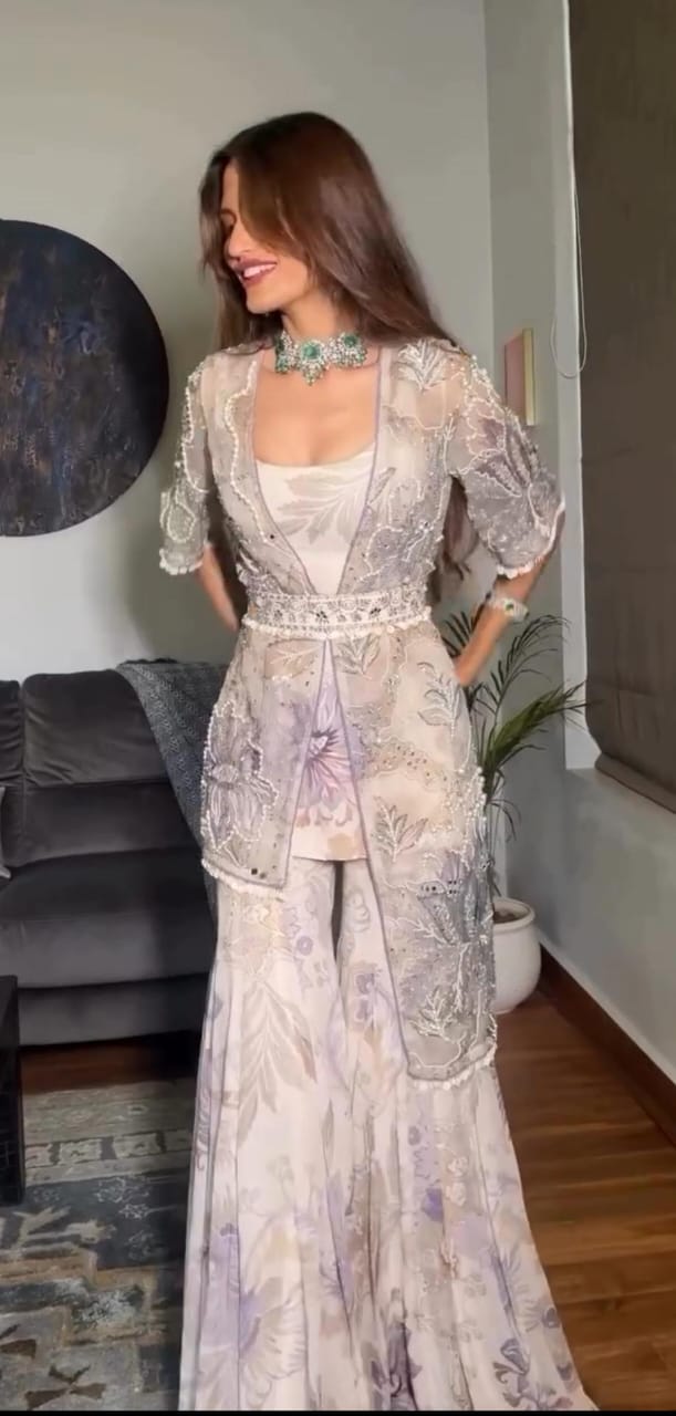 Premium Printed Sharara Co-Ord Set | Party Wear Ethnic Outfit