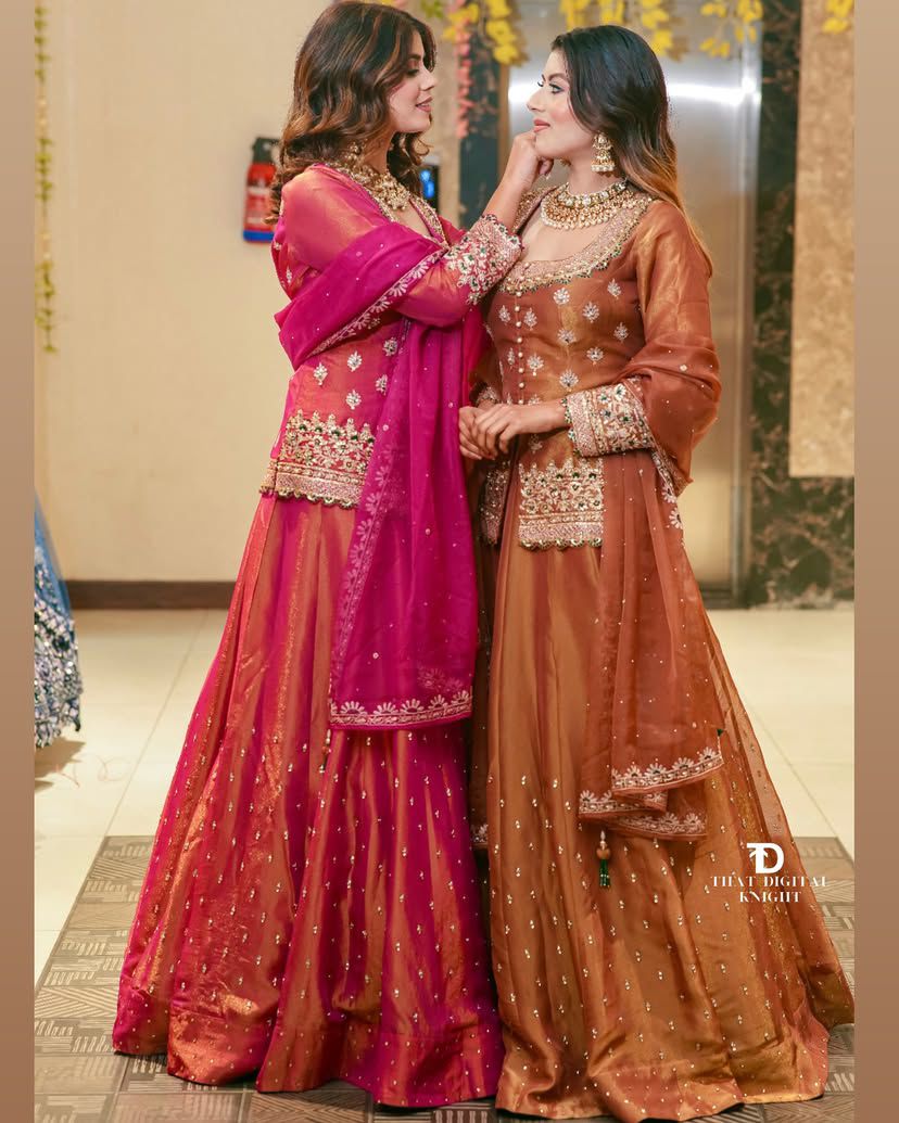 Designer Simmer Silk Lehenga Set – Embroidery & Moti Work - Perfect For Festive Occasion
