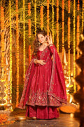 Luxury Maroon Wedding Wear Anarkali Suit Set