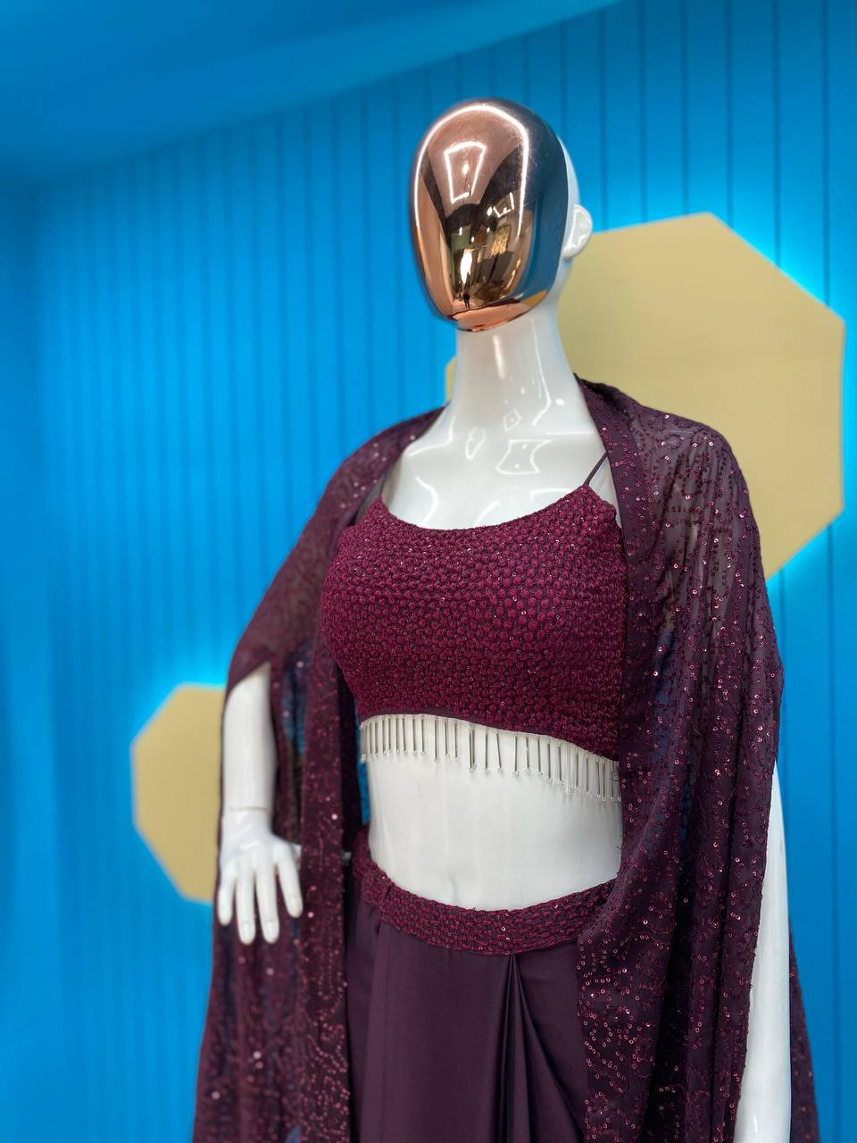 Party Wear Full Stiched  Silk  Indowestern Suits