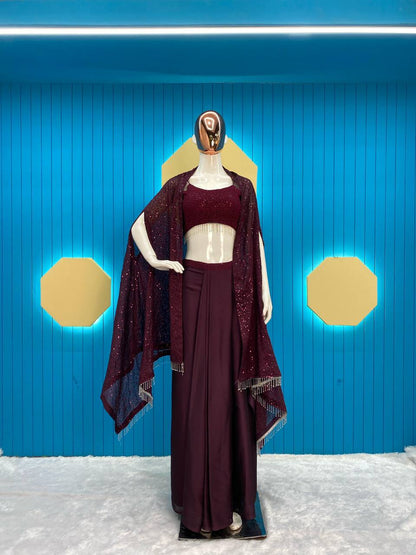 Party Wear Full Stiched  Silk  Indowestern Suits
