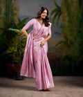 Gorgeous Peach Kanjivaram Silk Zari Weaving Worked Saree - Perfect For Wedding & Festive