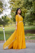 Elagance Georgette Intricate  Sequins Embroidered Suit
