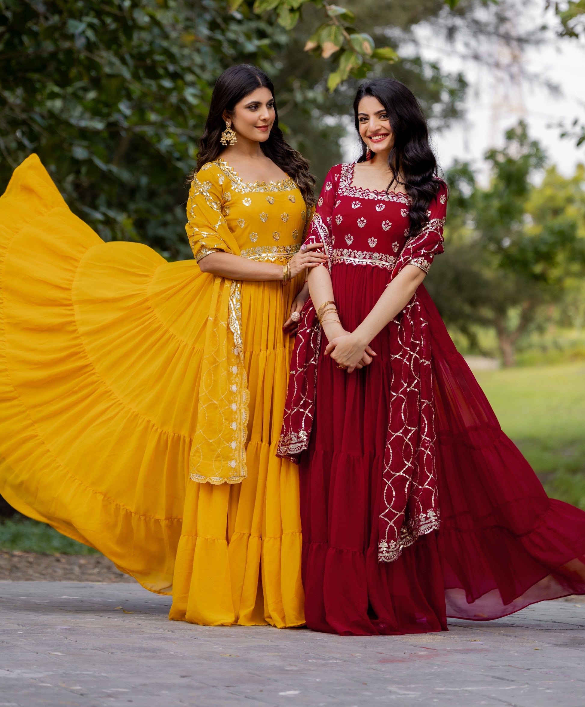 Magnificent Georgette Intricate Sequins Embroidered Suit - INDIAN ELEGANCE