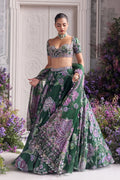 Designer Green Floral Party Wear Lehenga with Dupatta