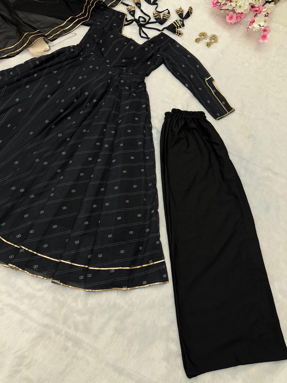 Exclusive Black Color Georgette Sequence Work Anarkali Suit