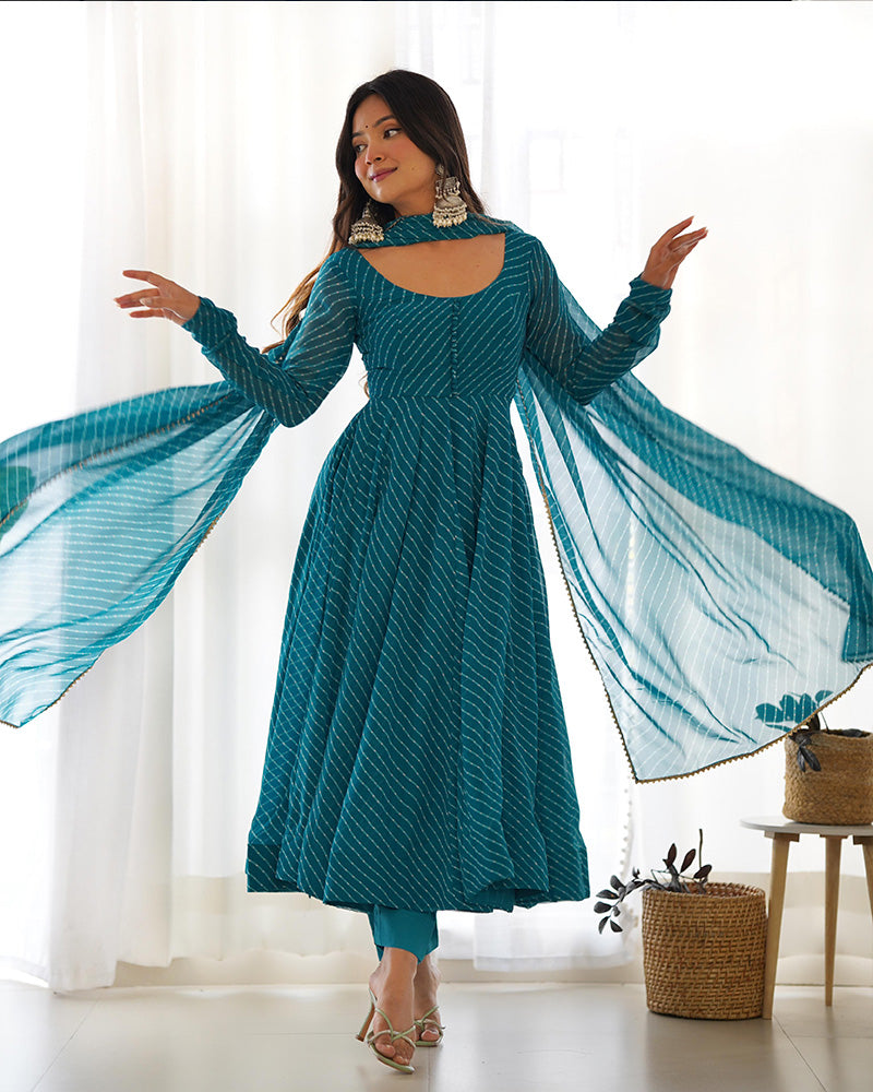 Rama Color Laheriya Print Georgette  Anarkali Suit