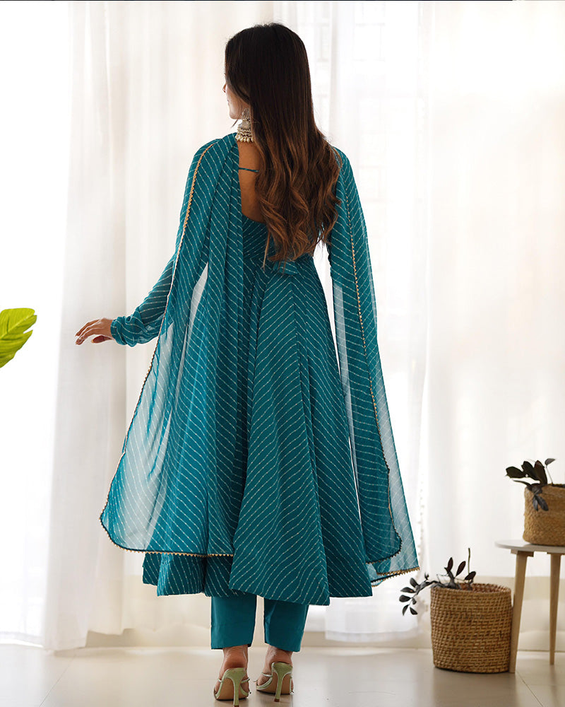 Rama Color Laheriya Print Georgette  Anarkali Suit