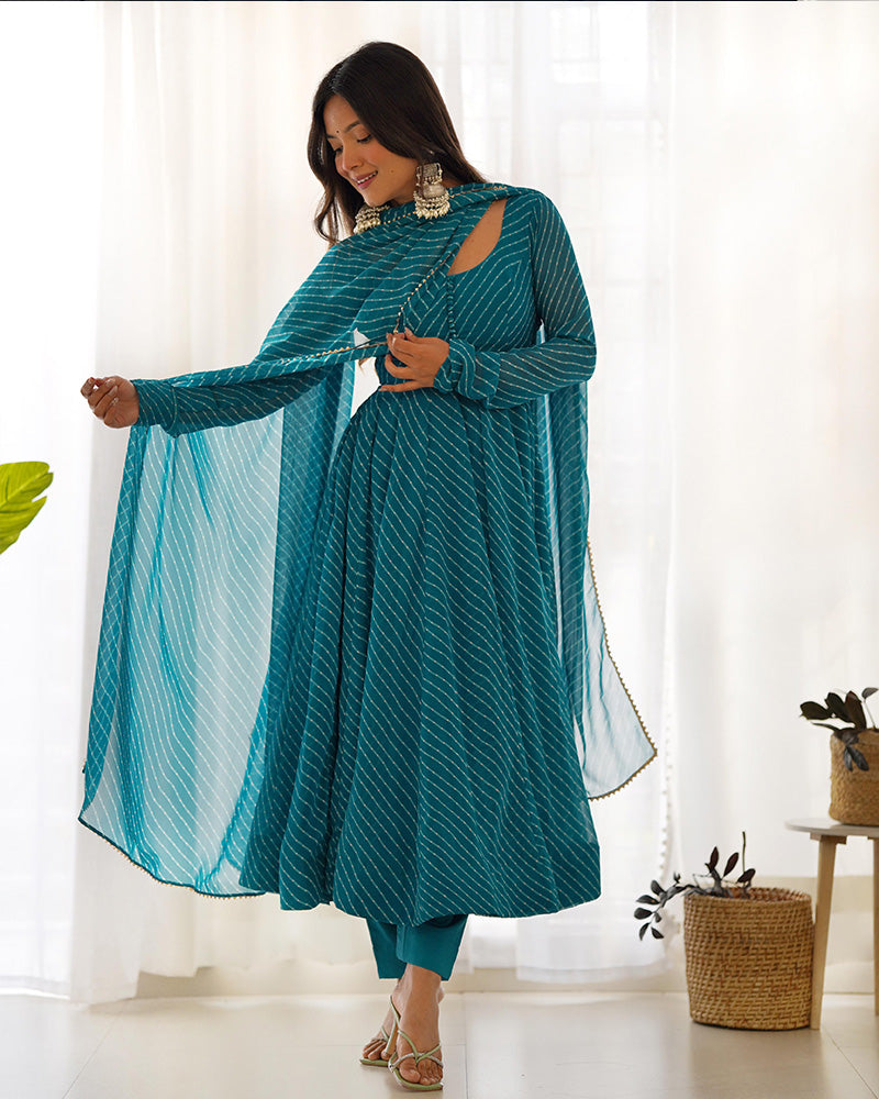 Rama Color Laheriya Print Georgette  Anarkali Suit