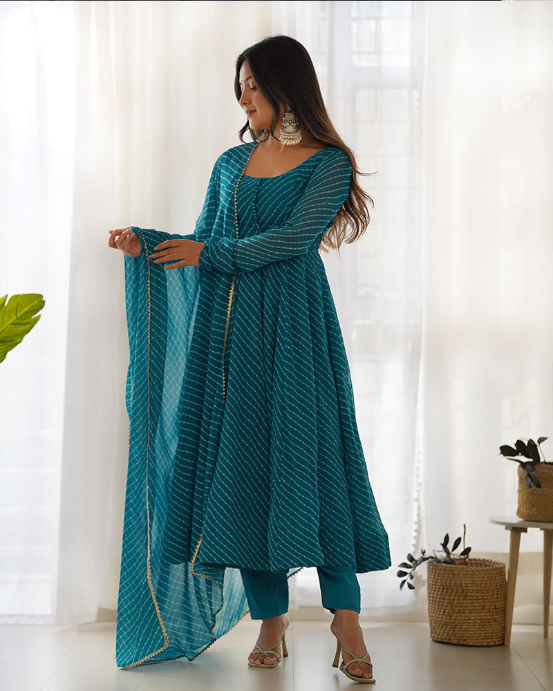 Rama Color Laheriya Print Georgette  Anarkali Suit