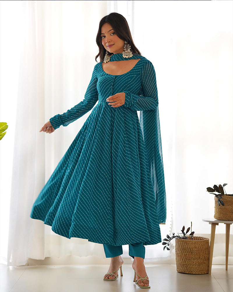 Rama Color Laheriya Print Georgette  Anarkali Suit