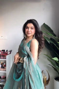 Elegant Fandy Silk Fully Stiched Anarkali Gown Set