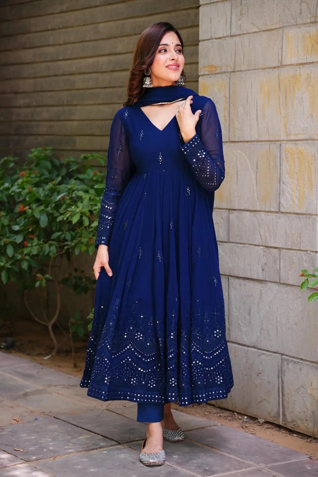 Premium Festive Wear Georgette Embroidered Suit Set