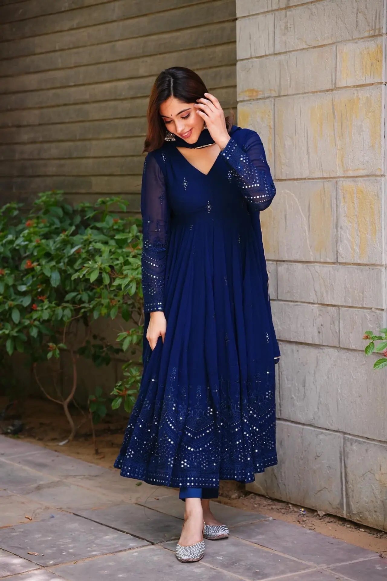Premium Festive Wear Georgette Embroidered Suit Set